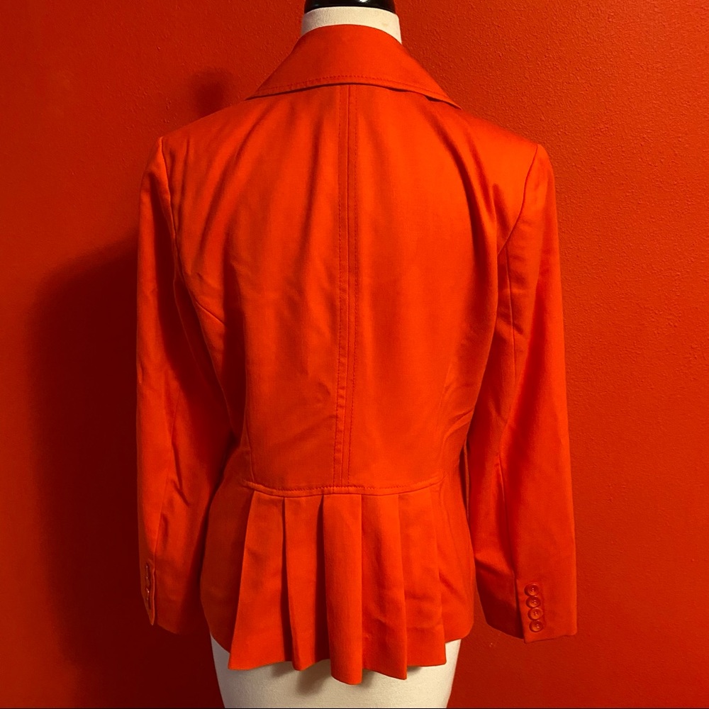 Pendleton Wool Orange Jacket Blazer Pleated Back … - image 2